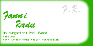 fanni radu business card